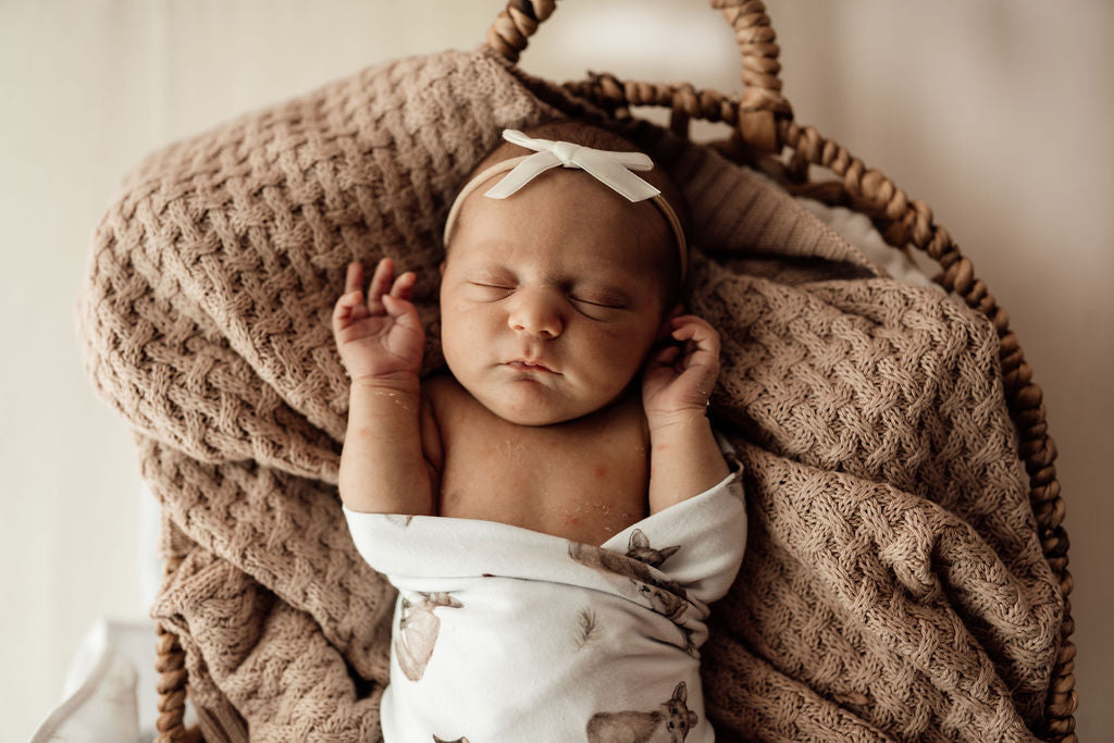 Snuggle Hunny Diamond Knit Baby Blanket - Hazelnut