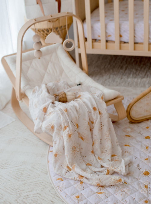 Bambella Bamboo Cotton Muslin Swaddle Wrap - Bohemian Sunshine