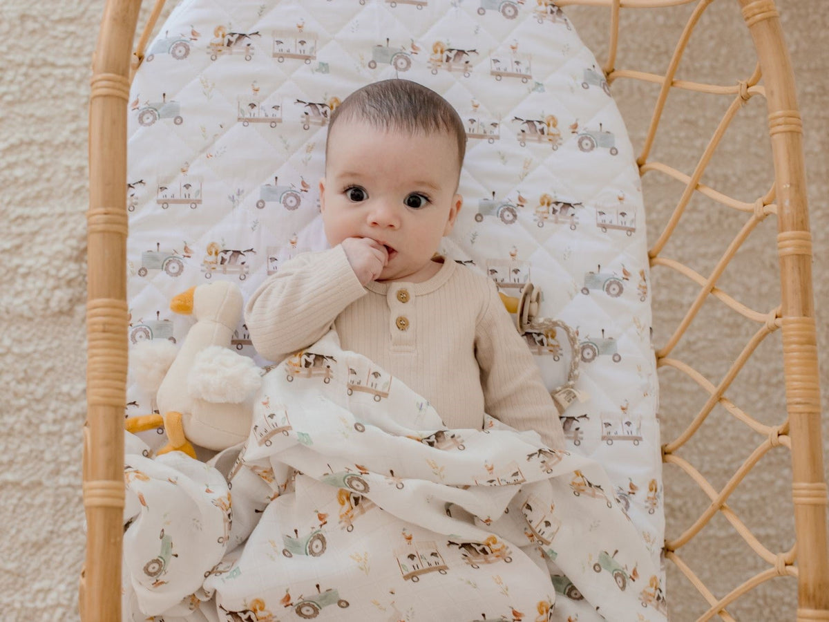 Bambella Bamboo Cotton Muslin Swaddle Wrap - Oakwood Farm