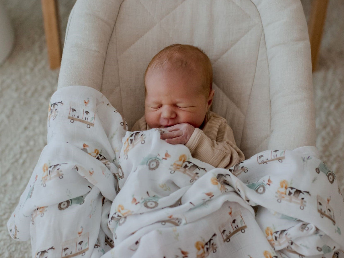 Bambella Bamboo Cotton Muslin Swaddle Wrap - Oakwood Farm