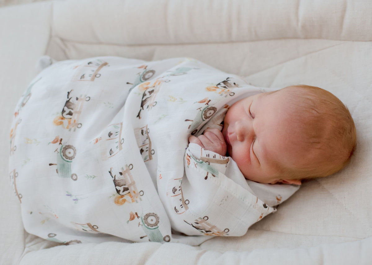 Bambella Bamboo Cotton Muslin Swaddle Wrap - Oakwood Farm