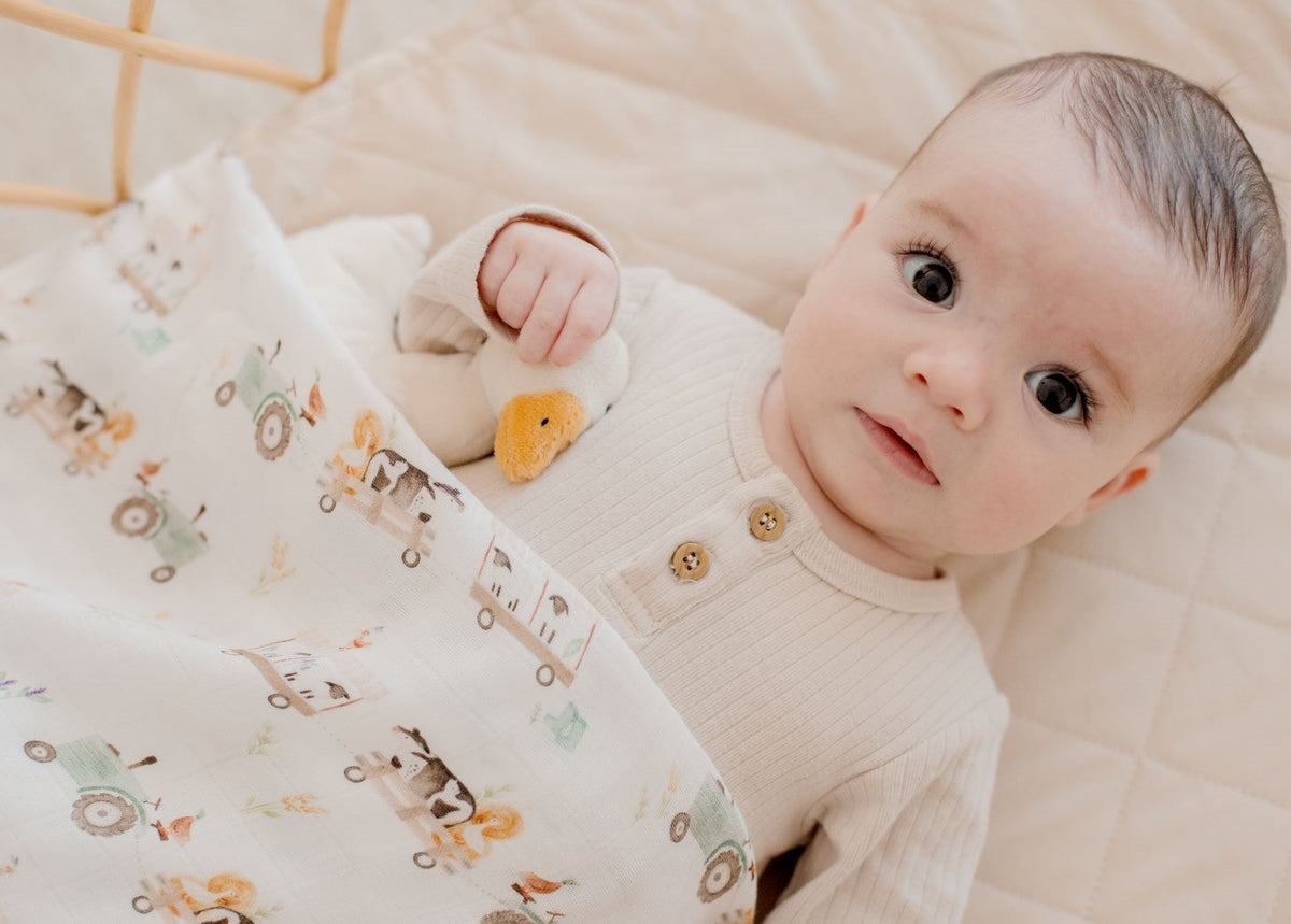 Bambella Bamboo Cotton Muslin Swaddle Wrap - Oakwood Farm
