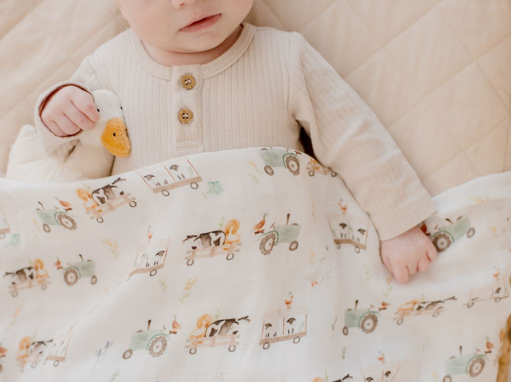 Bambella Bamboo Cotton Muslin Swaddle Wrap - Oakwood Farm