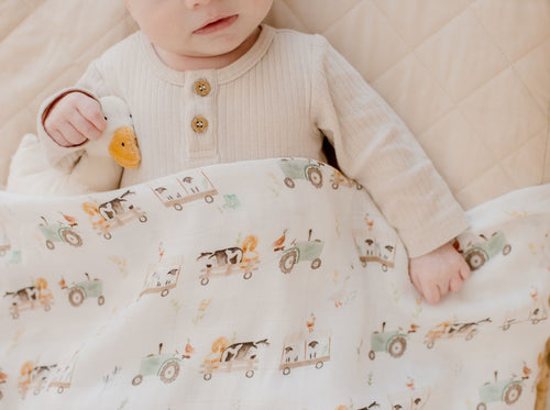 Bambella Bamboo Cotton Muslin Swaddle Wrap - Oakwood Farm