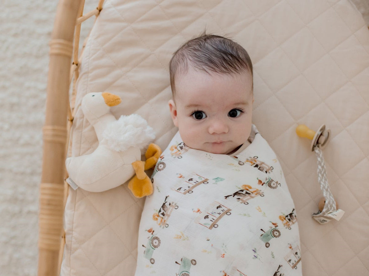 Bambella Bamboo Cotton Muslin Swaddle Wrap - Oakwood Farm