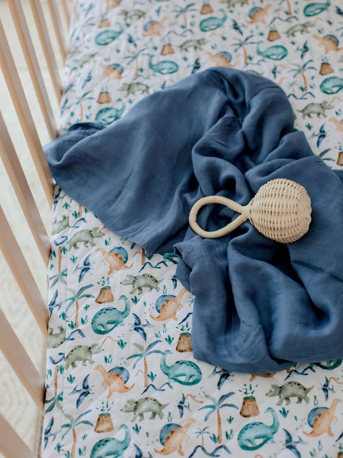 Bambella Bamboo Cotton Muslin Swaddle Wrap - Storm