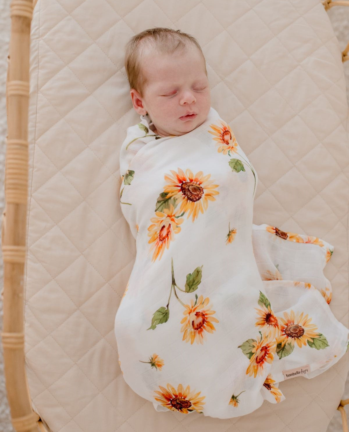 Bambella Bamboo Cotton Muslin Swaddle Wrap - Sunny Days