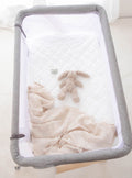 Ivory Quilted Cotton Waterproof Fitted Sheet for Rectangular Baby Bassinets