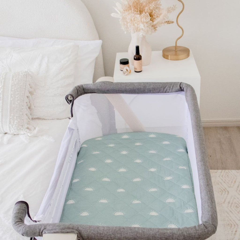 Bambella Co-Sleeper Fitted Waterproof Sheet |  Sage Sunshine