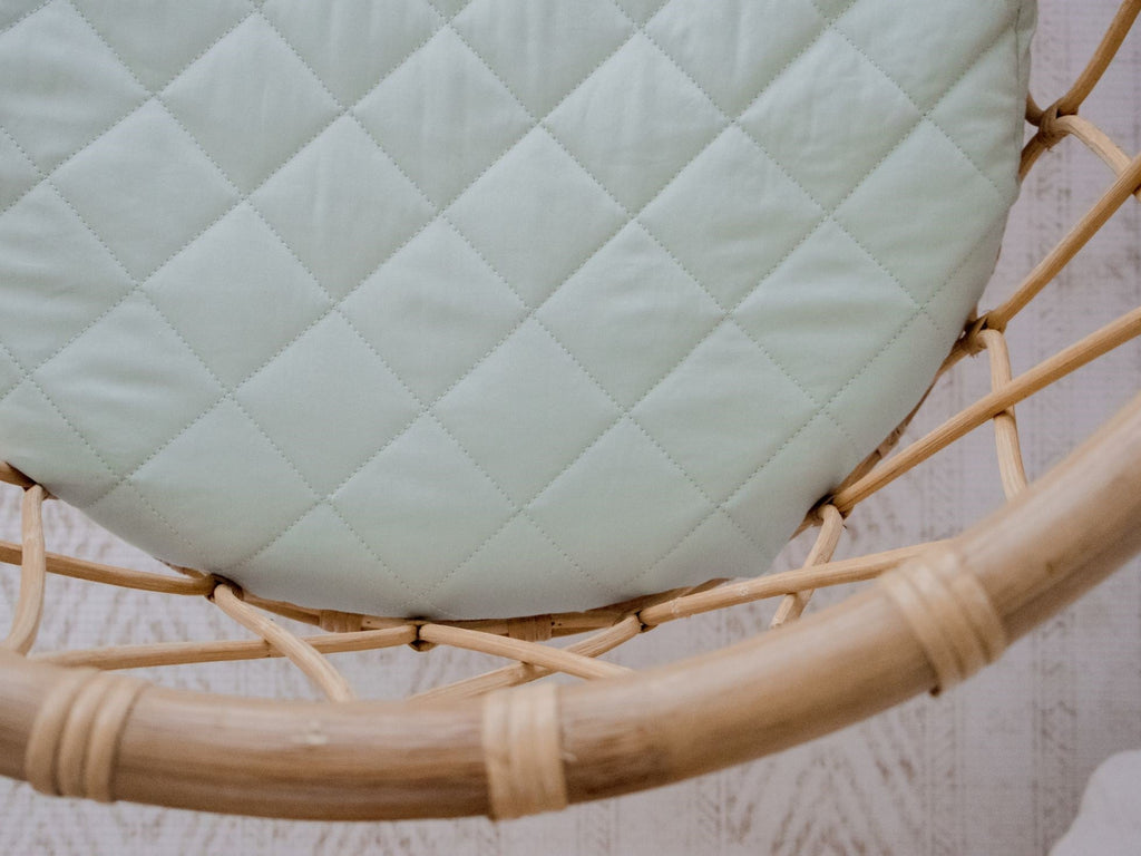 Sage Green Quilted Cotton Waterproof Fitted Baby Bassinet Sheet