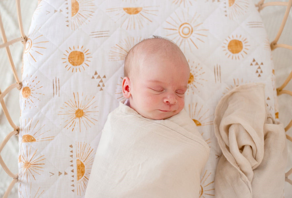 Bambella Bamboo Cotton Muslin Swaddle Wrap - Vanilla