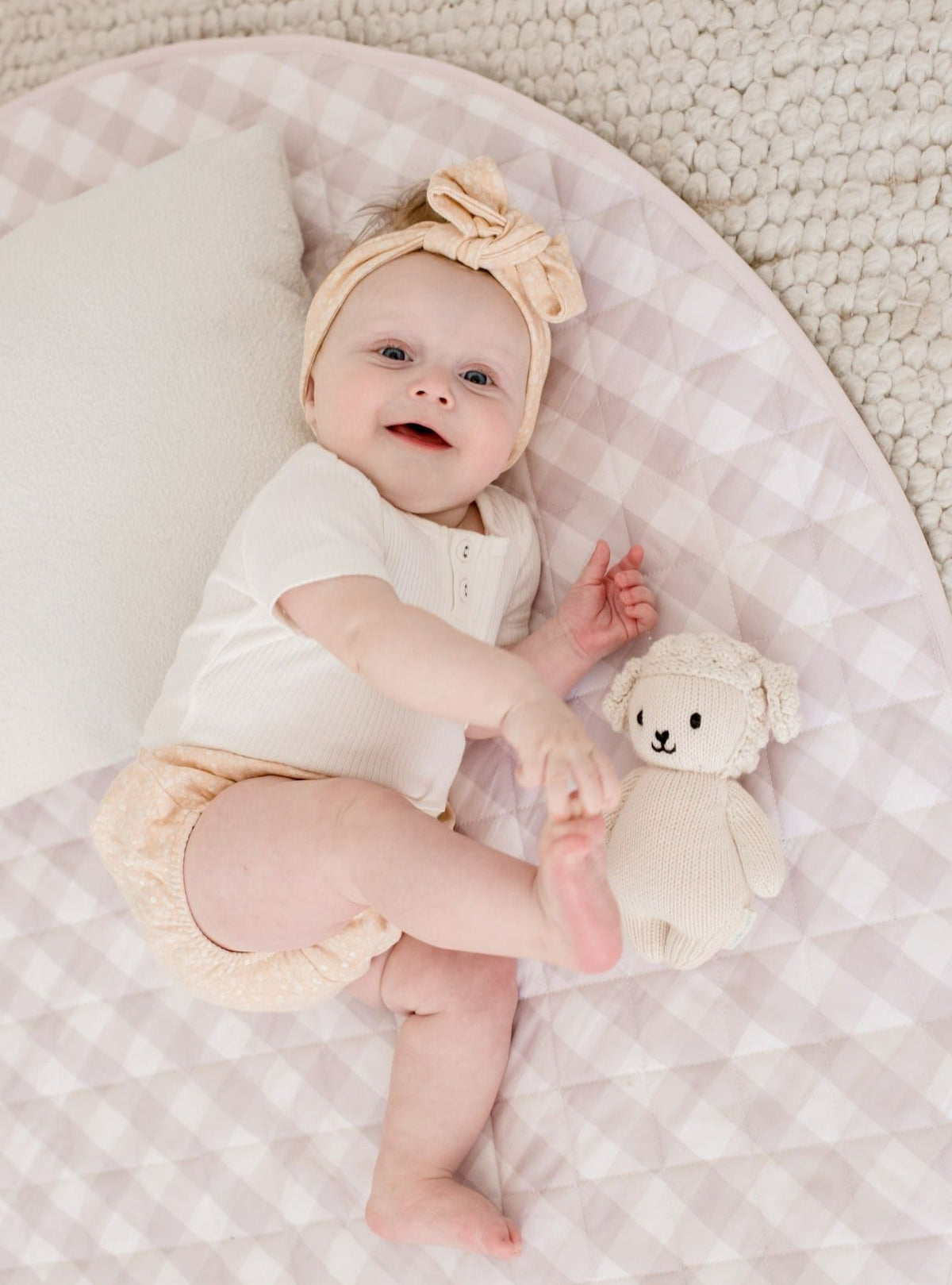Bambella Padded Waterproof Play Mat | Blush Gingham