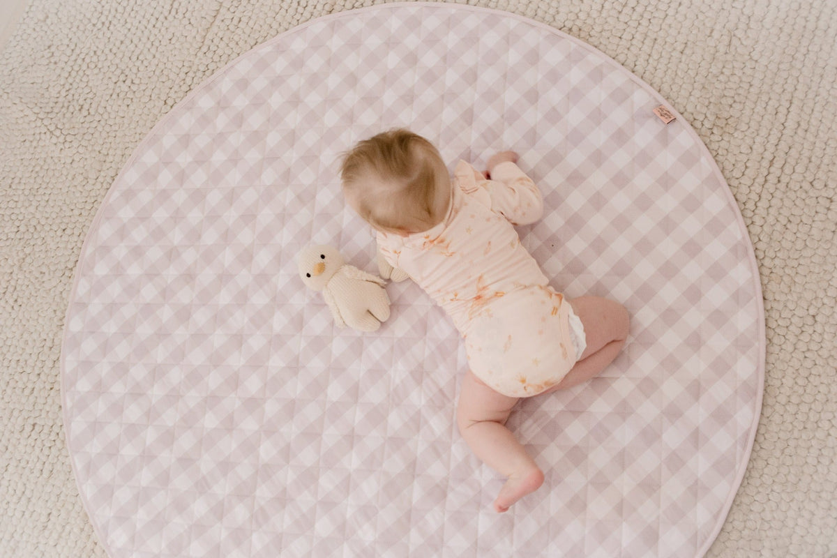 Bambella Padded Waterproof Play Mat | Blush Gingham