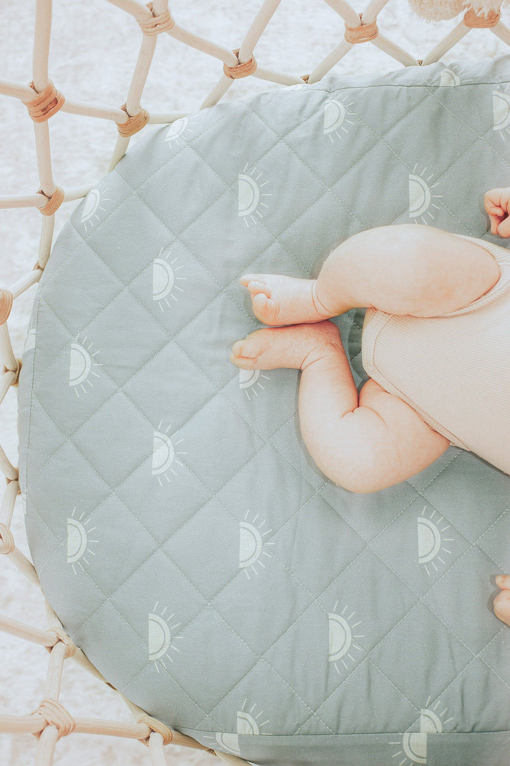 Bambella Waterproof Bassinet Sheet | Sage Sunshine