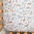 Organic Jersey Fitted Cot Sheet - Wild Safari