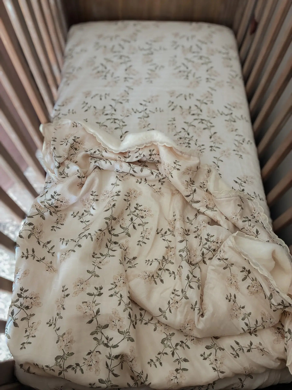 Pop Ya Tot Organic Fleur Blanche Fur Lined Blanket