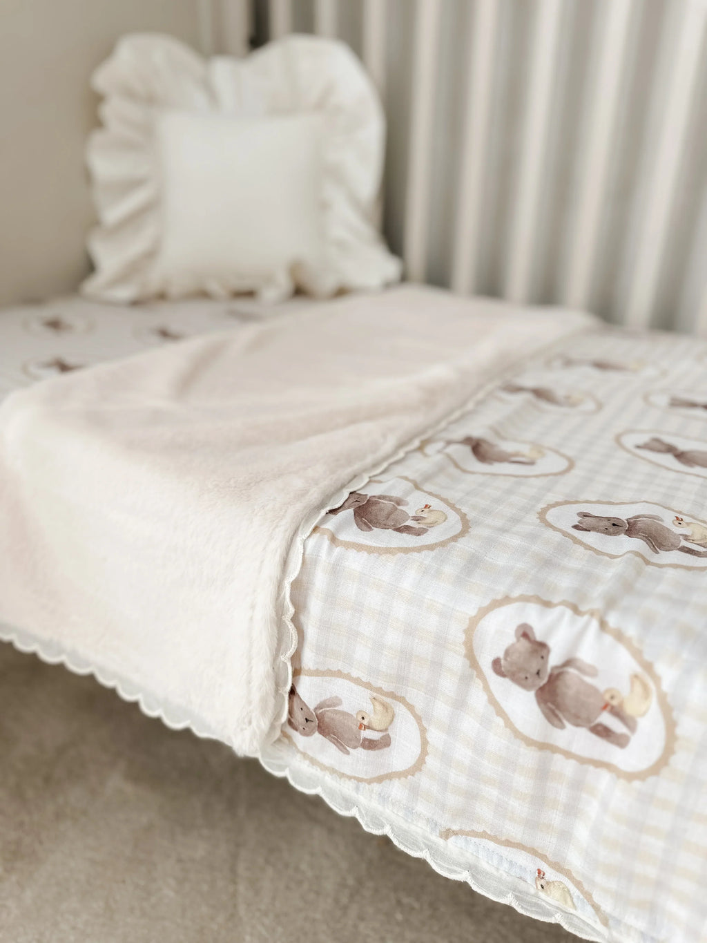 Pop Ya Tot Organic Ted & Duck Fur Lined Blanket