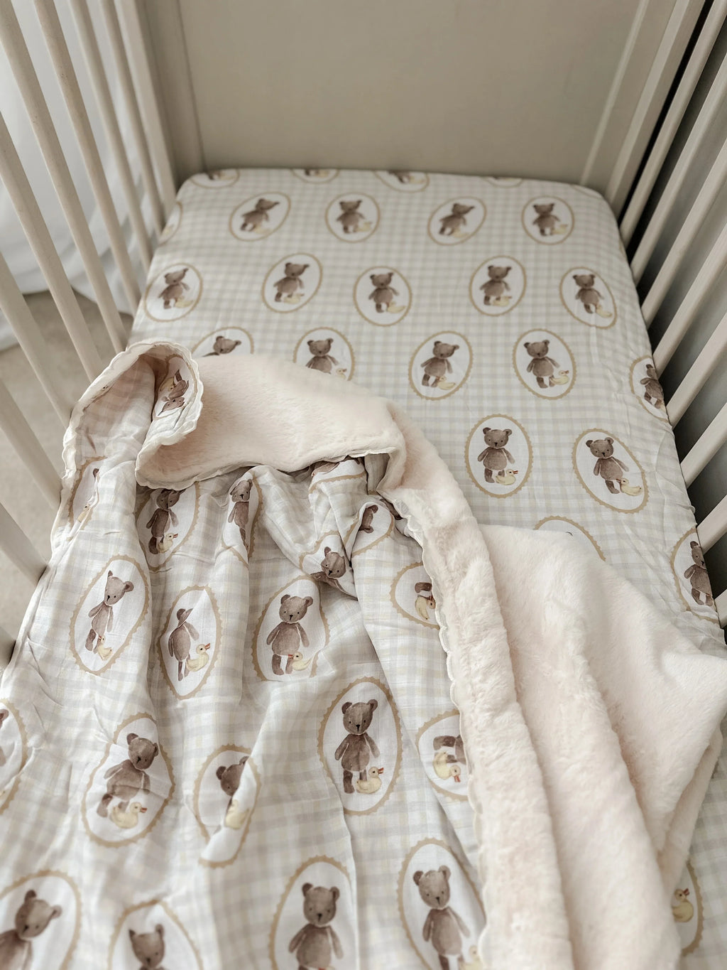 Pop Ya Tot Organic Ted & Duck Fur Lined Blanket