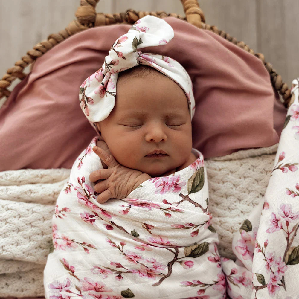 Snuggle Hunny Organic Cotton Muslin Wrap - Cherry Blossom