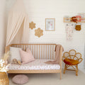 Pastel Butterfly Floral Organic Cotton Jersey Fitted Baby Cot Sheet